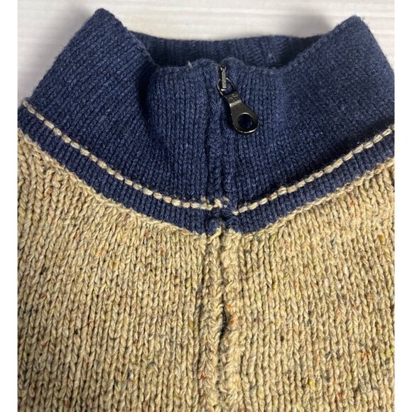 Murphy & Nye Sailmakers Beige Wool Blend Zip-Up Sweater XL Mens Made In Italy - Picture 7 of 14